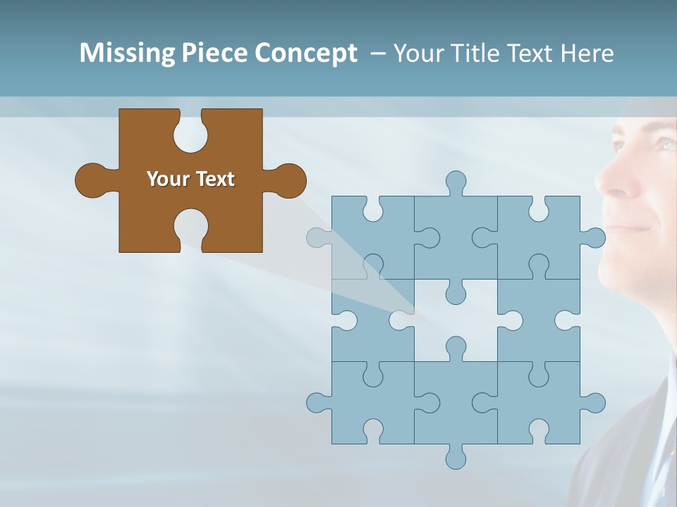 Woman Successful Blue PowerPoint Template