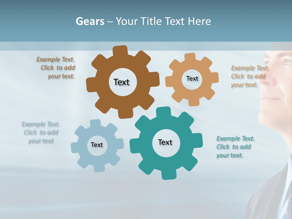 Woman Successful Blue PowerPoint Template