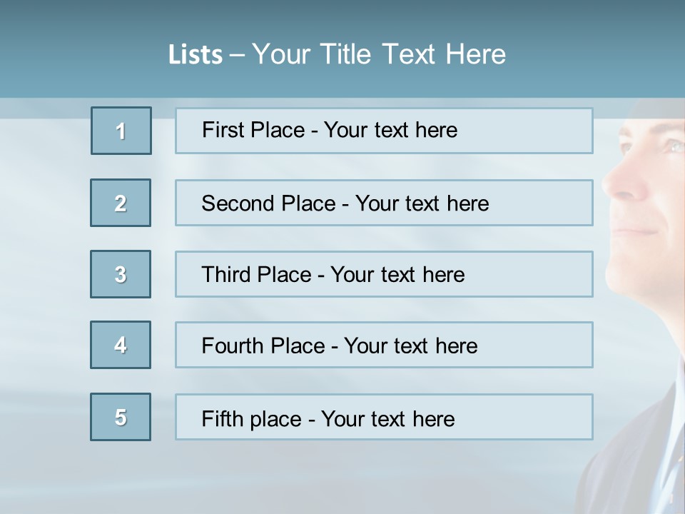 Woman Successful Blue PowerPoint Template