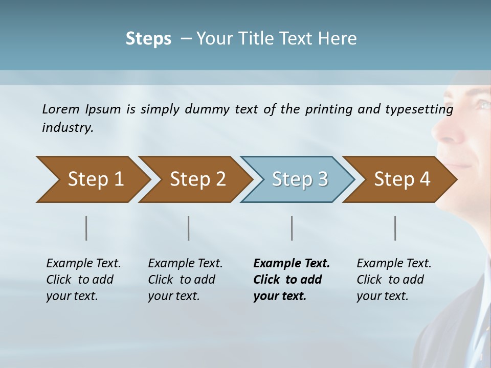 Woman Successful Blue PowerPoint Template