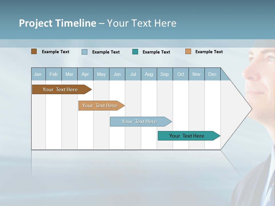 Woman Successful Blue PowerPoint Template