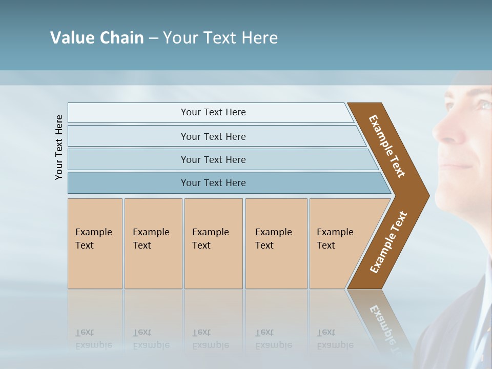 Woman Successful Blue PowerPoint Template