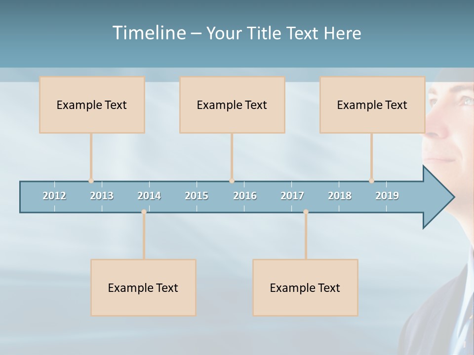 Woman Successful Blue PowerPoint Template