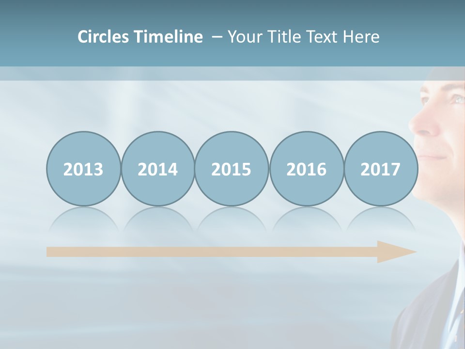 Woman Successful Blue PowerPoint Template