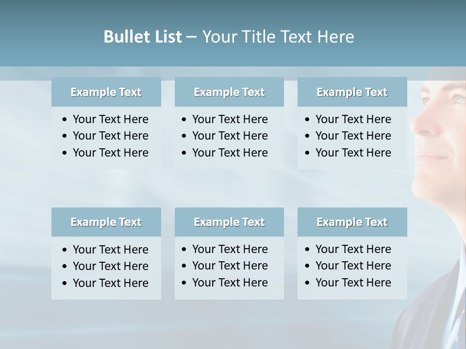 Woman Successful Blue PowerPoint Template