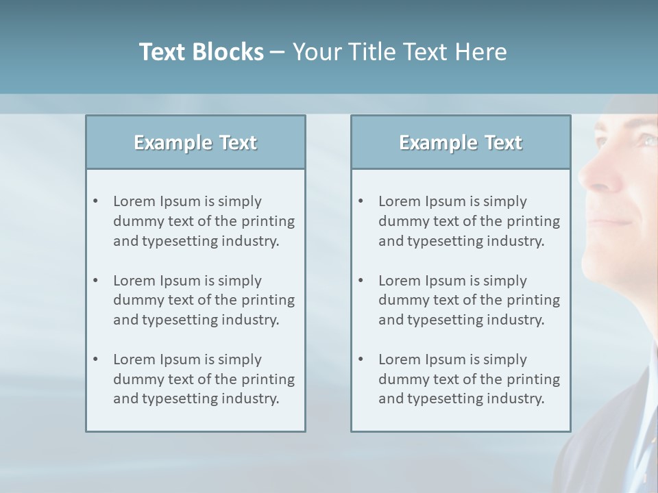 Woman Successful Blue PowerPoint Template