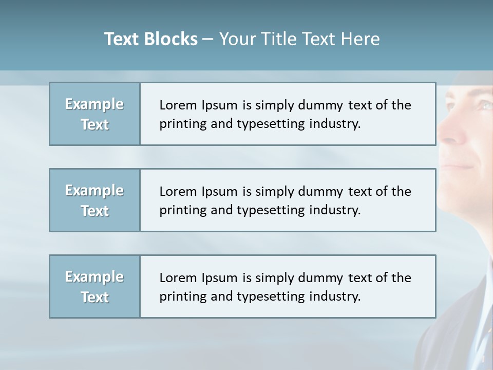 Woman Successful Blue PowerPoint Template