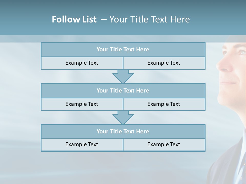 Woman Successful Blue PowerPoint Template