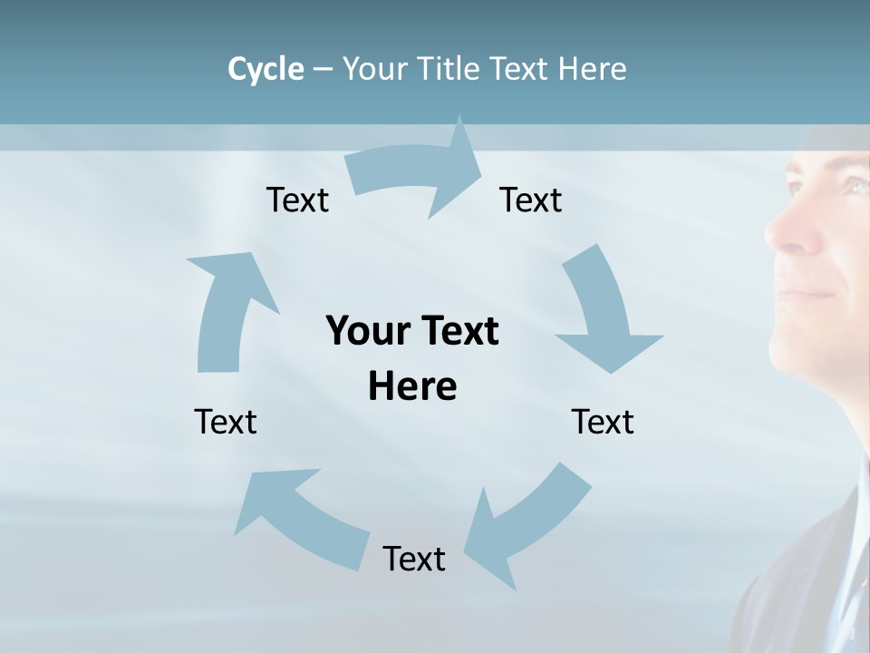 Woman Successful Blue PowerPoint Template