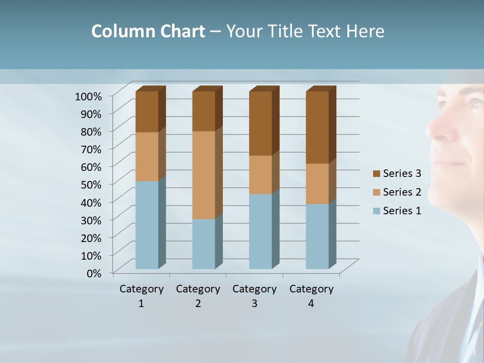 Woman Successful Blue PowerPoint Template