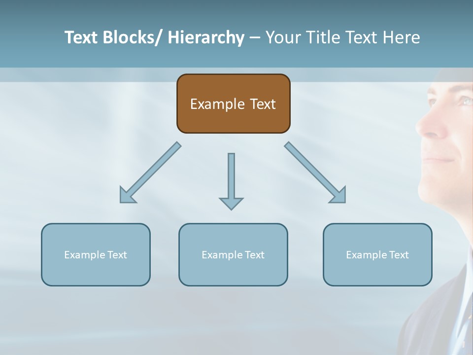 Woman Successful Blue PowerPoint Template