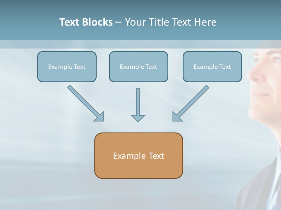 Woman Successful Blue PowerPoint Template