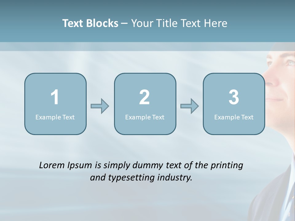 Woman Successful Blue PowerPoint Template