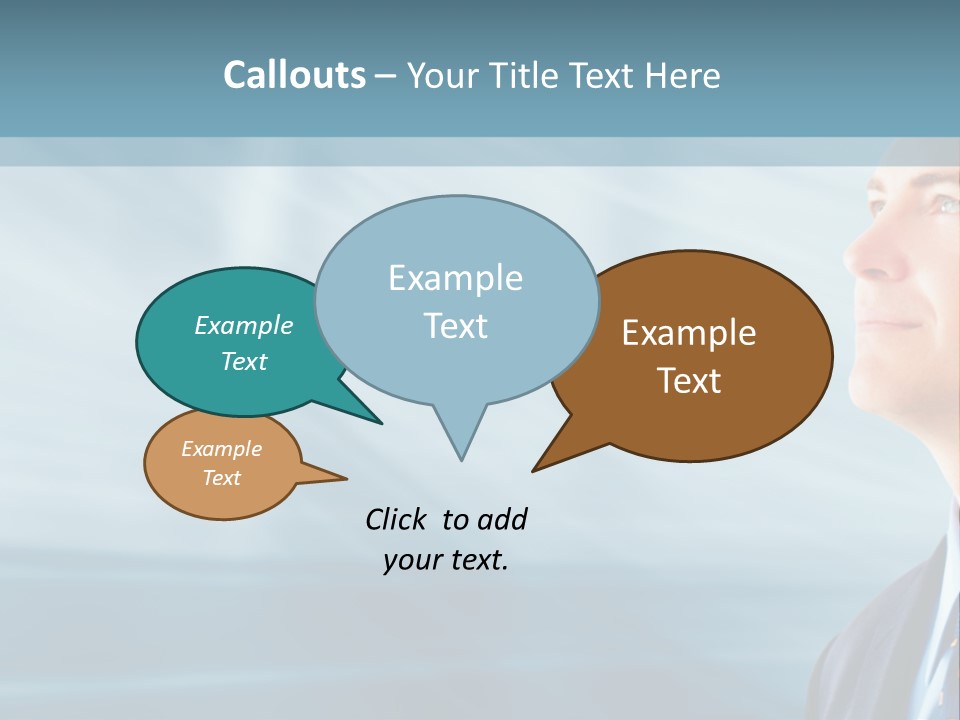 Woman Successful Blue PowerPoint Template