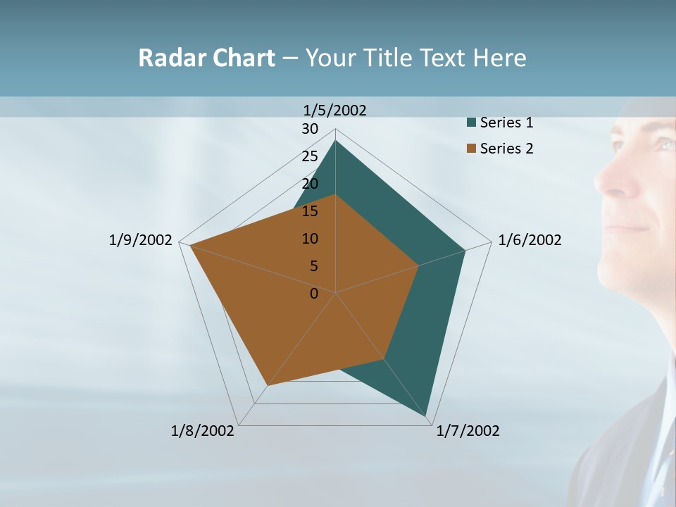 Woman Successful Blue PowerPoint Template