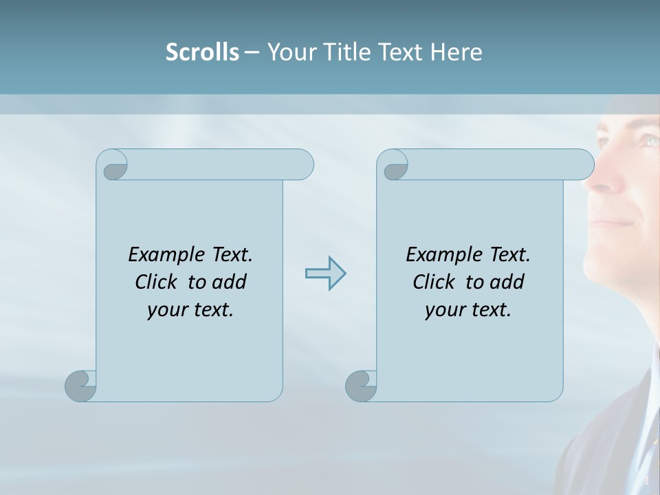 Woman Successful Blue PowerPoint Template