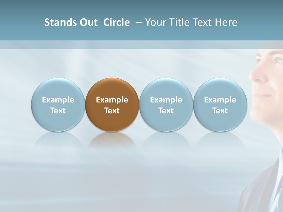 Woman Successful Blue PowerPoint Template