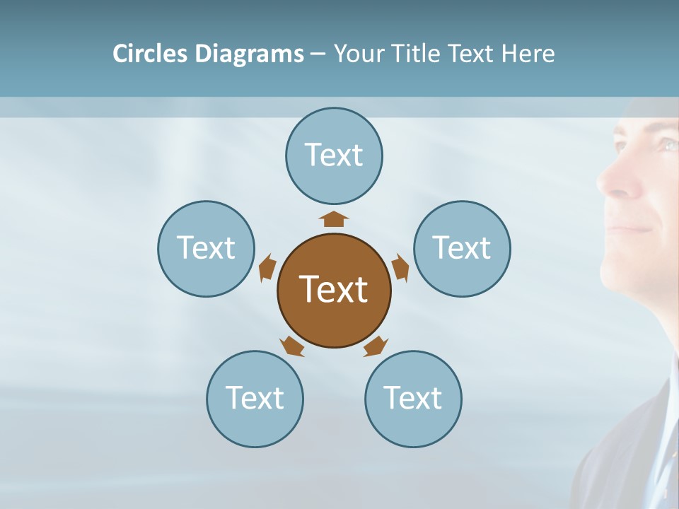 Woman Successful Blue PowerPoint Template