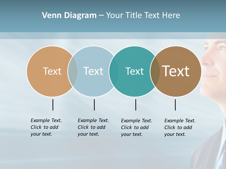 Woman Successful Blue PowerPoint Template