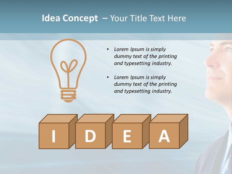 Woman Successful Blue PowerPoint Template