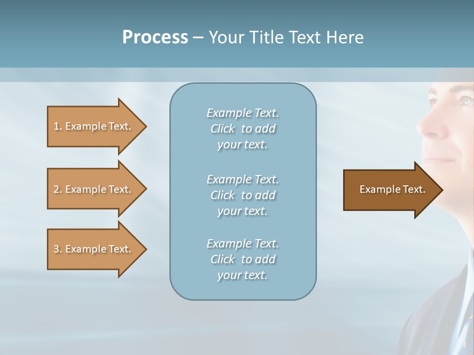 Woman Successful Blue PowerPoint Template