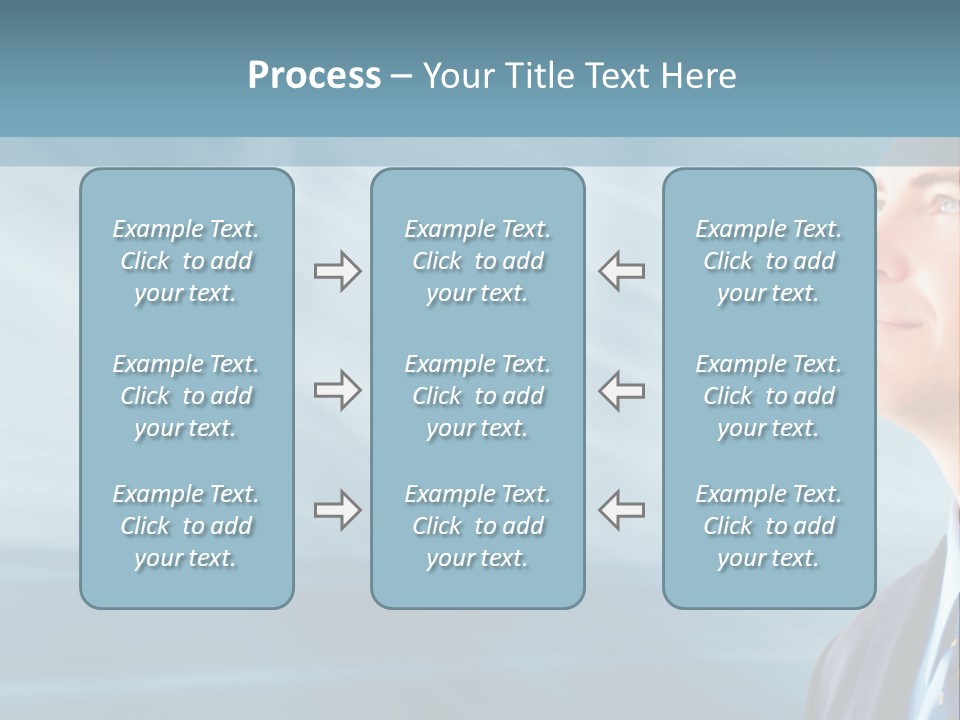 Woman Successful Blue PowerPoint Template