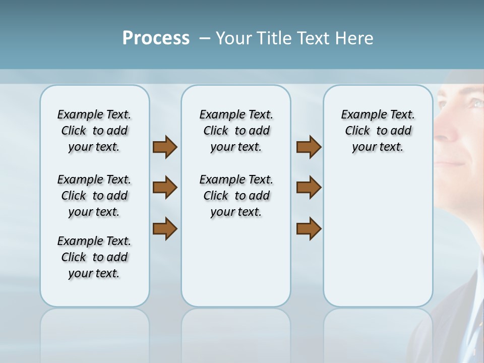 Woman Successful Blue PowerPoint Template