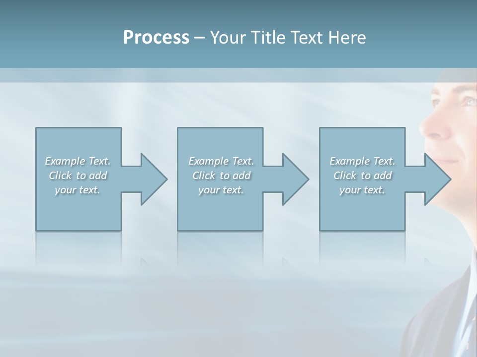 Woman Successful Blue PowerPoint Template