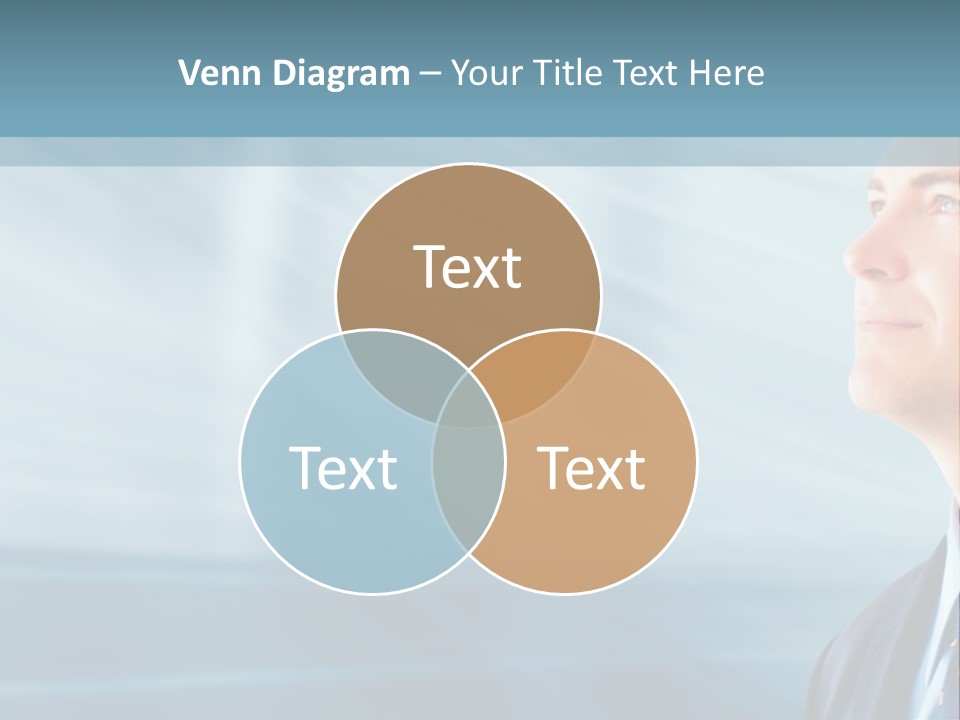 Woman Successful Blue PowerPoint Template