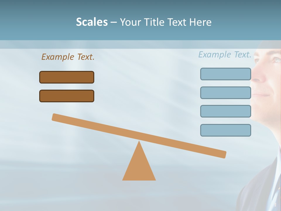 Woman Successful Blue PowerPoint Template