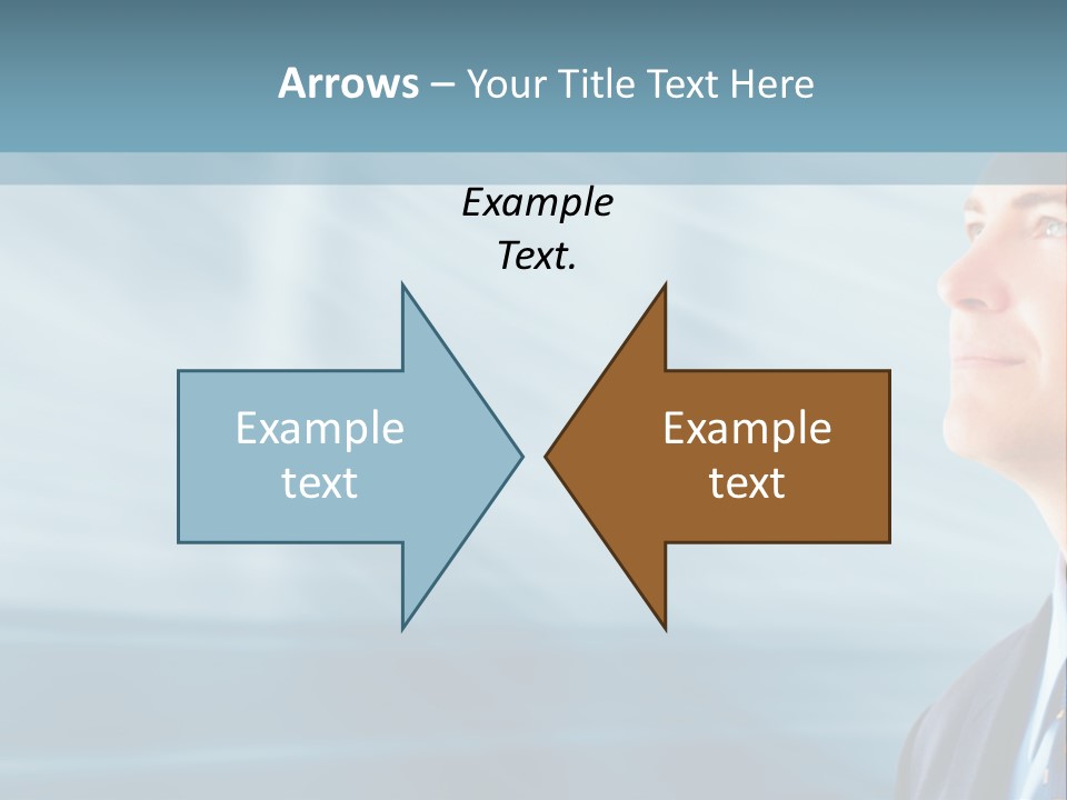 Woman Successful Blue PowerPoint Template