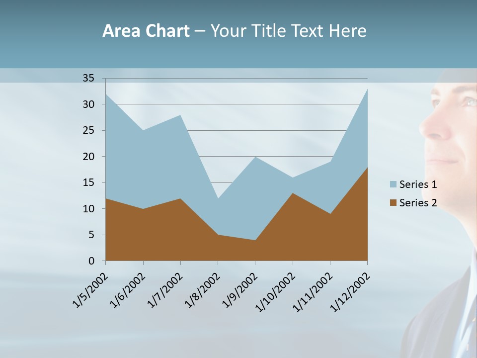 Woman Successful Blue PowerPoint Template