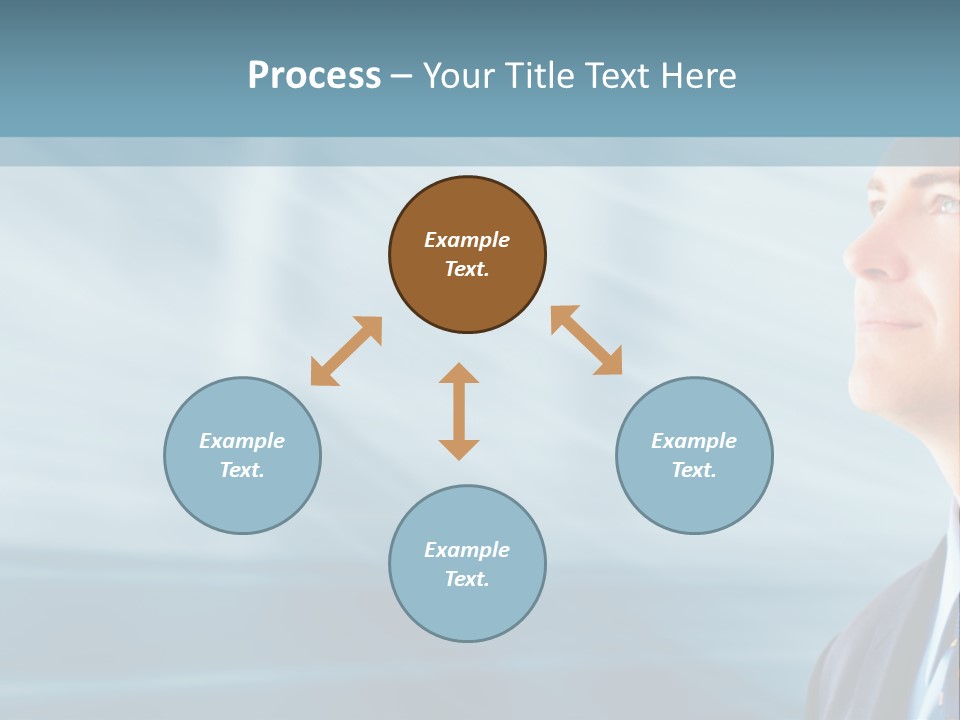 Woman Successful Blue PowerPoint Template