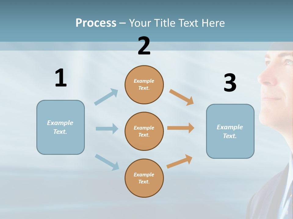 Woman Successful Blue PowerPoint Template