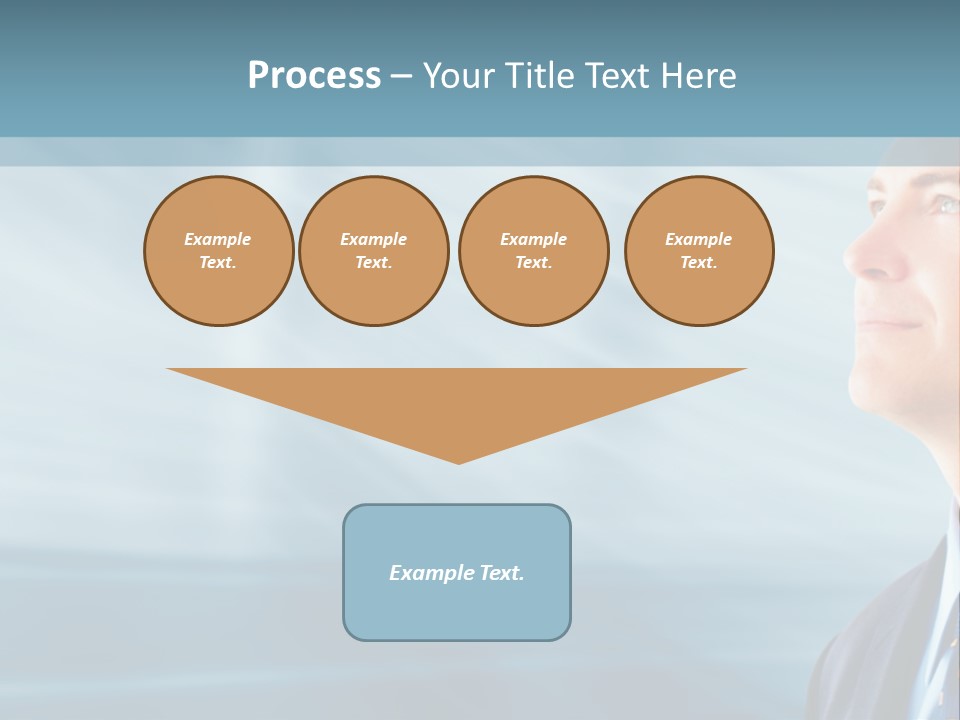 Woman Successful Blue PowerPoint Template