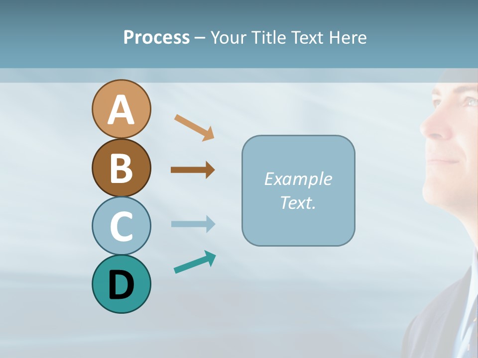 Woman Successful Blue PowerPoint Template