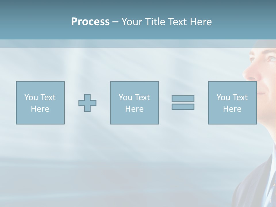 Woman Successful Blue PowerPoint Template