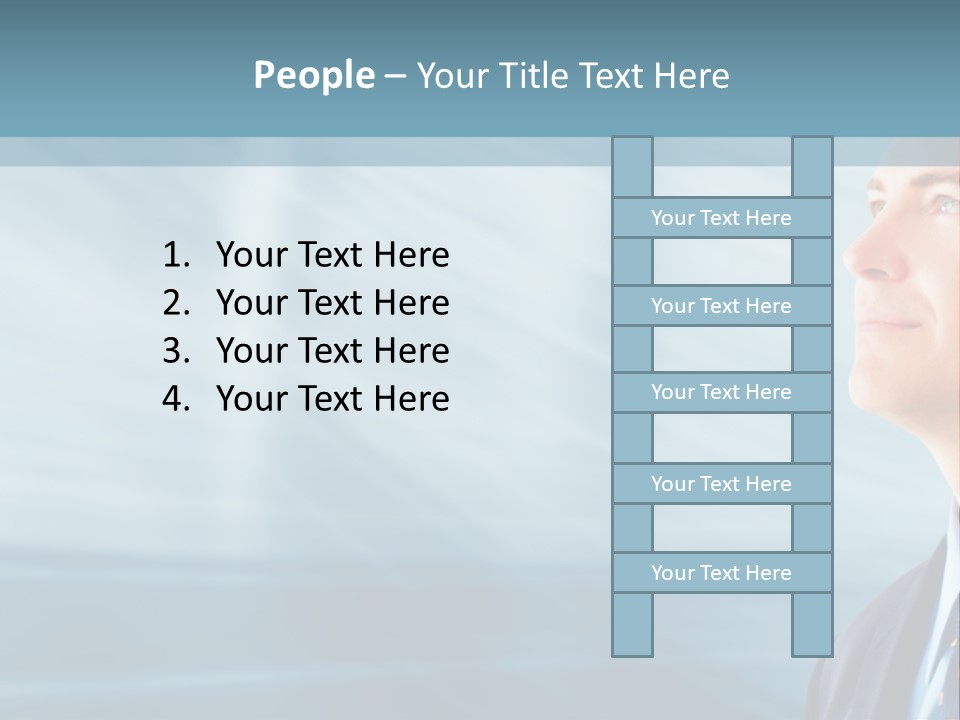 Woman Successful Blue PowerPoint Template