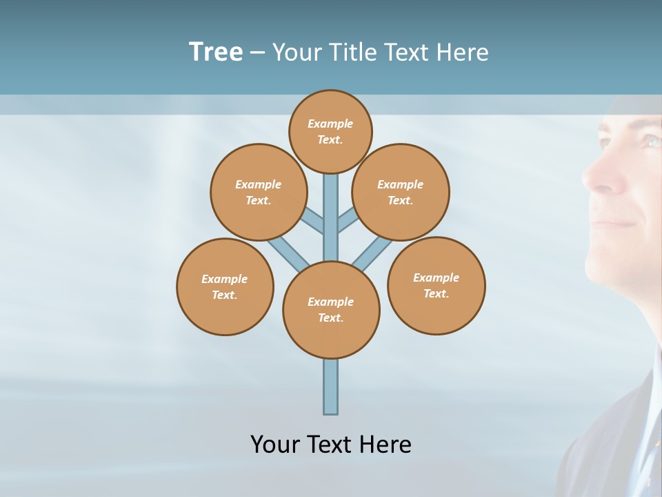 Woman Successful Blue PowerPoint Template