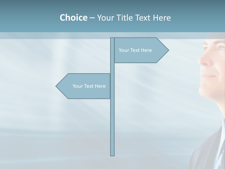 Woman Successful Blue PowerPoint Template