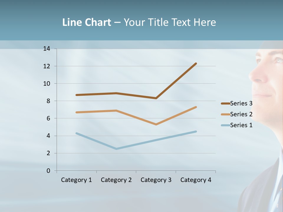 Woman Successful Blue PowerPoint Template