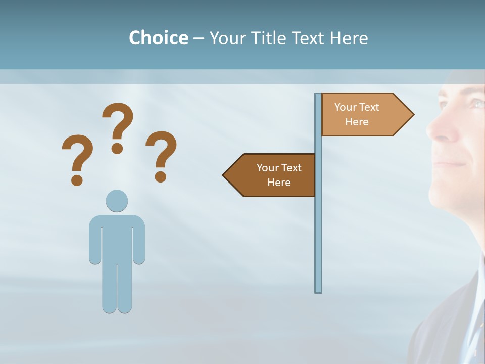 Woman Successful Blue PowerPoint Template