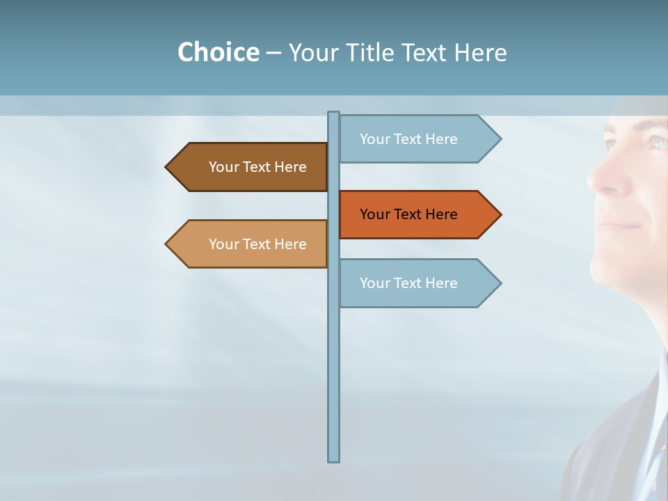 Woman Successful Blue PowerPoint Template