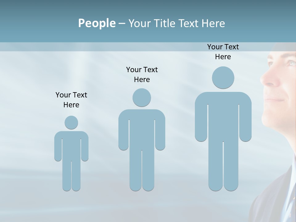 Woman Successful Blue PowerPoint Template