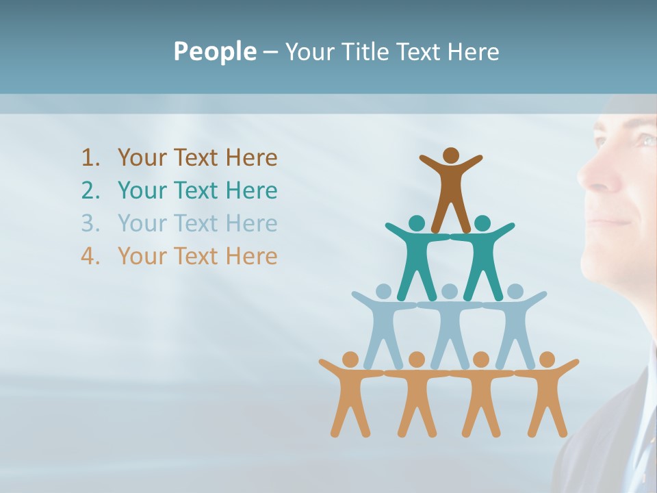 Woman Successful Blue PowerPoint Template