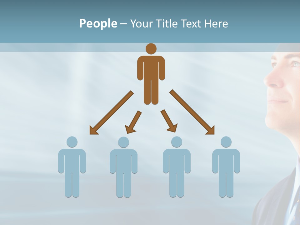 Woman Successful Blue PowerPoint Template