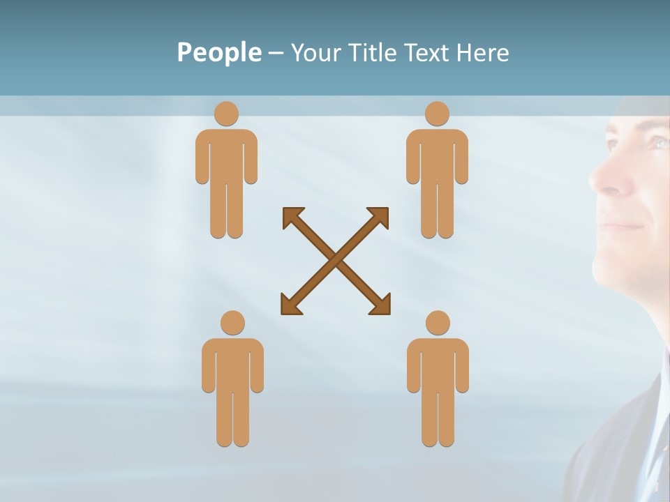 Woman Successful Blue PowerPoint Template