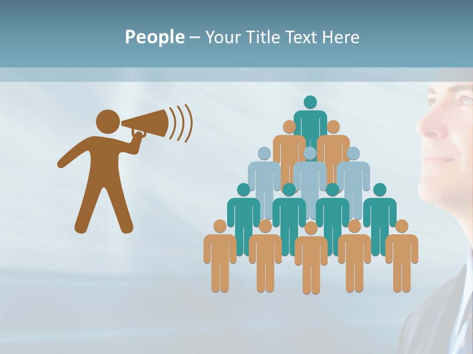 Woman Successful Blue PowerPoint Template