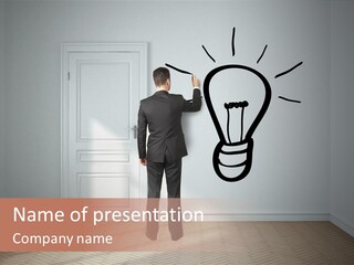 Education Businessman Sketch PowerPoint Template