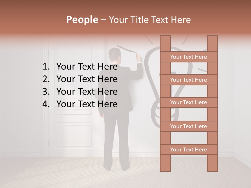 Education Businessman Sketch PowerPoint Template